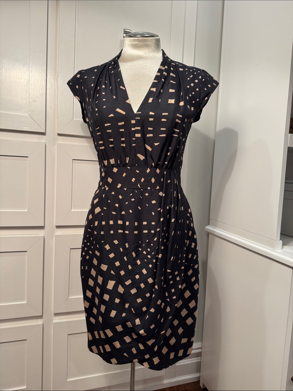 Geometric Trina Turk Silk Black dress.  Size 4